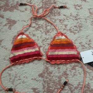 FITS LIKE M - Striped Crochet Bikini Top - Fred Segal